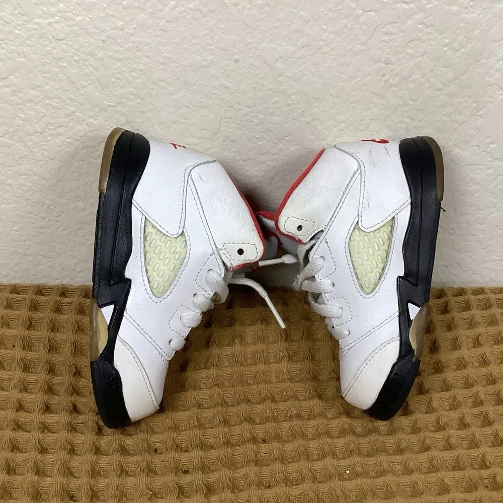Nike Air Jordan 5 Retro TD 'Fire Red' 440890-102 Little Kids Size 7C Toddler